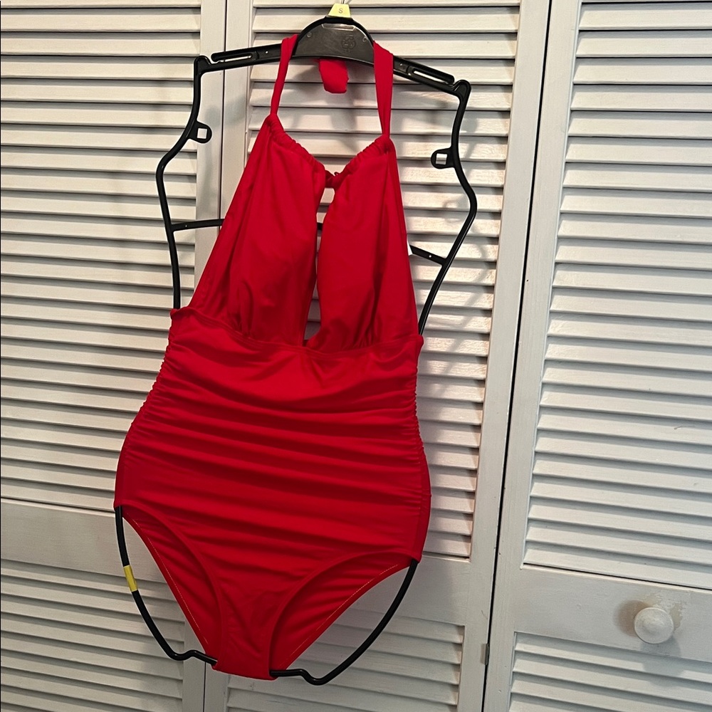 #*088**Stylish Red Women One Piece Swimsuit ( S) - Picture 1 of 10